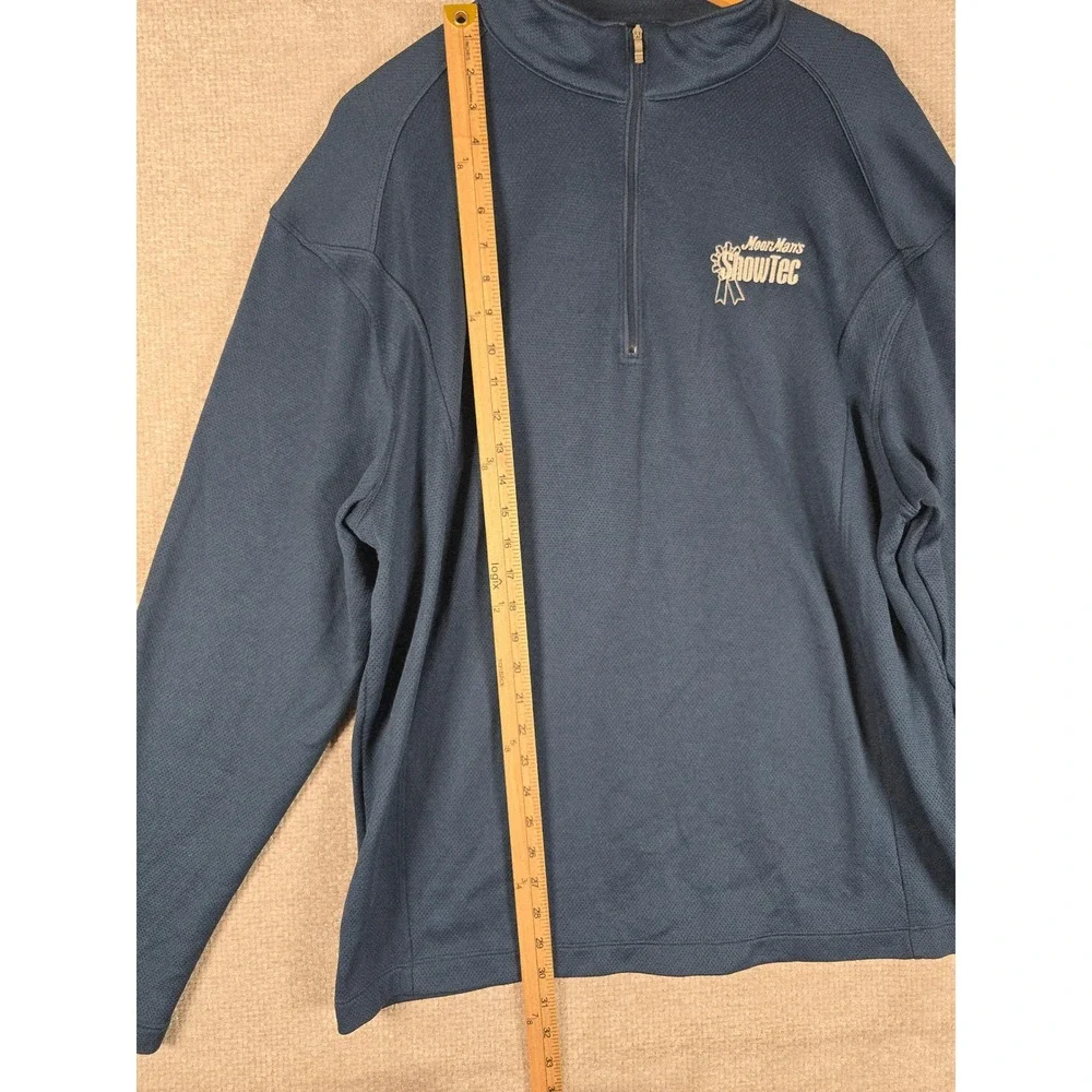 Nike Mens XL Navy Blue 1/4 Zip Pullover MoorMans ShowTec Logo 400099-469